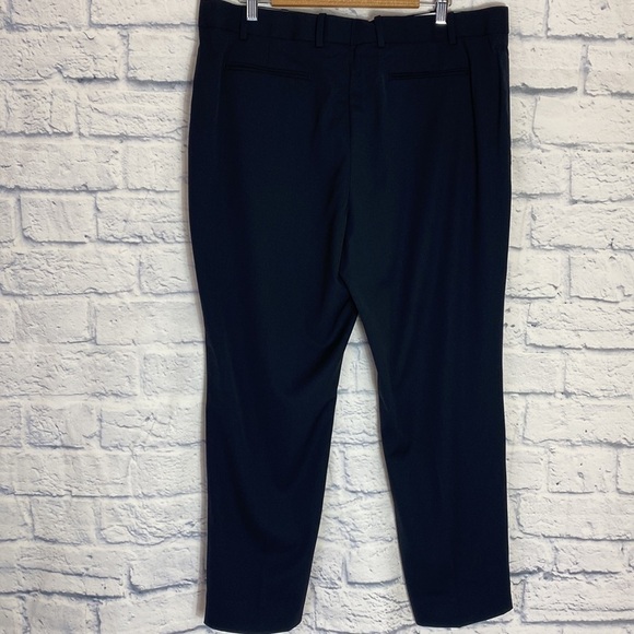 Everlane navy blue wool Italian go weave crop trouser pants 16 NWT - Picture 5 of 8